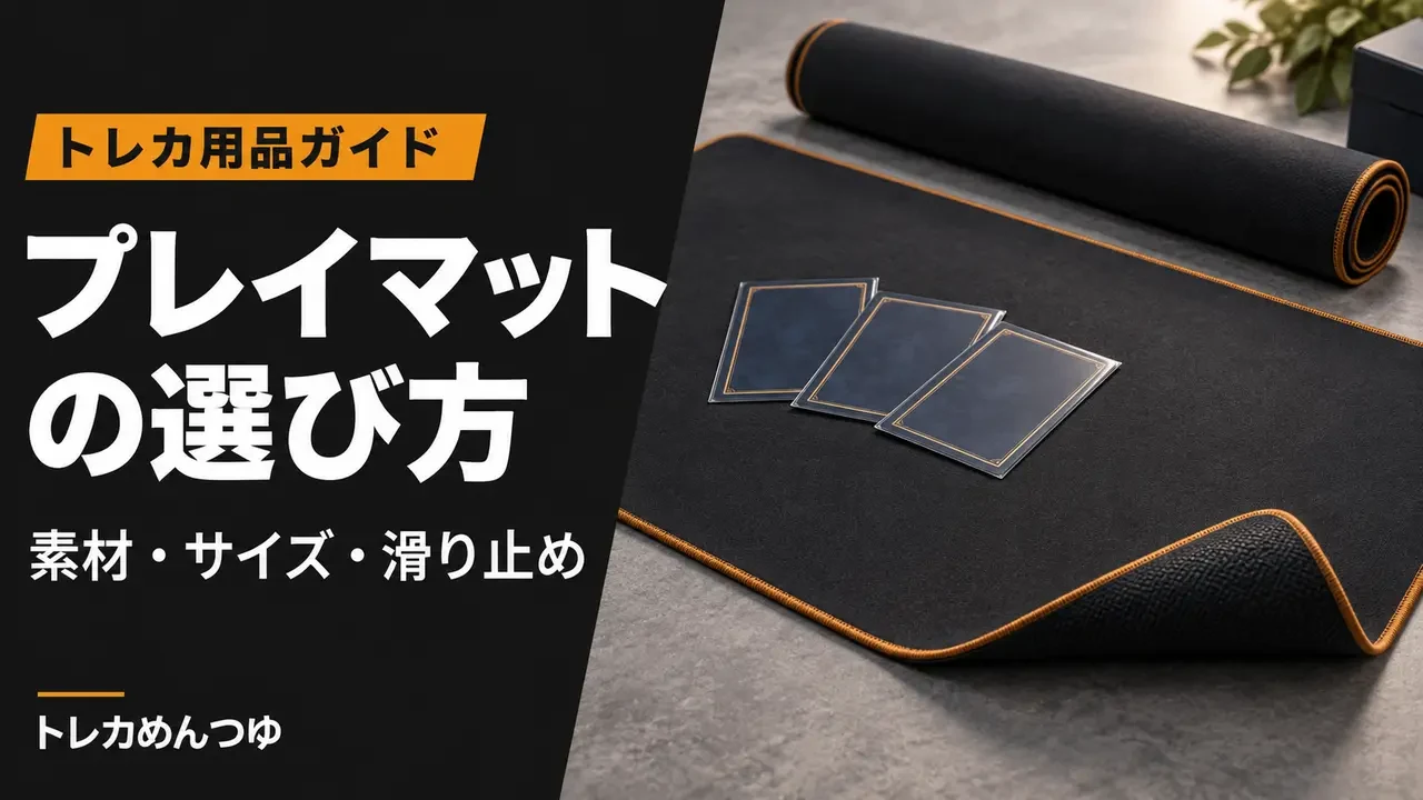 無地のラバープレイマットとスリーブ入りカードの用品